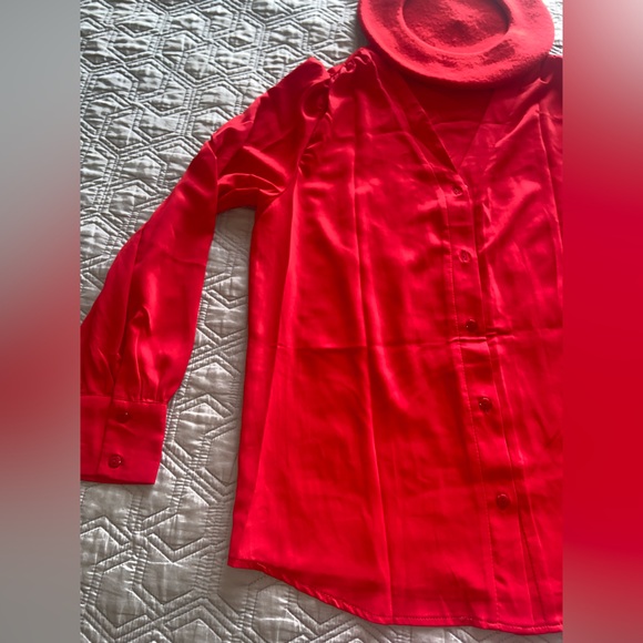 Lillet x Emily in Paris outfit season 4 pink tweed short red blouse wool Beret M - Picture 7 of 16